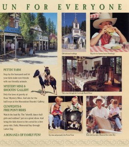 Ponderosa Ranch, Lake Tahoe, Home of Bonanza and Bonanza the Return brochure 